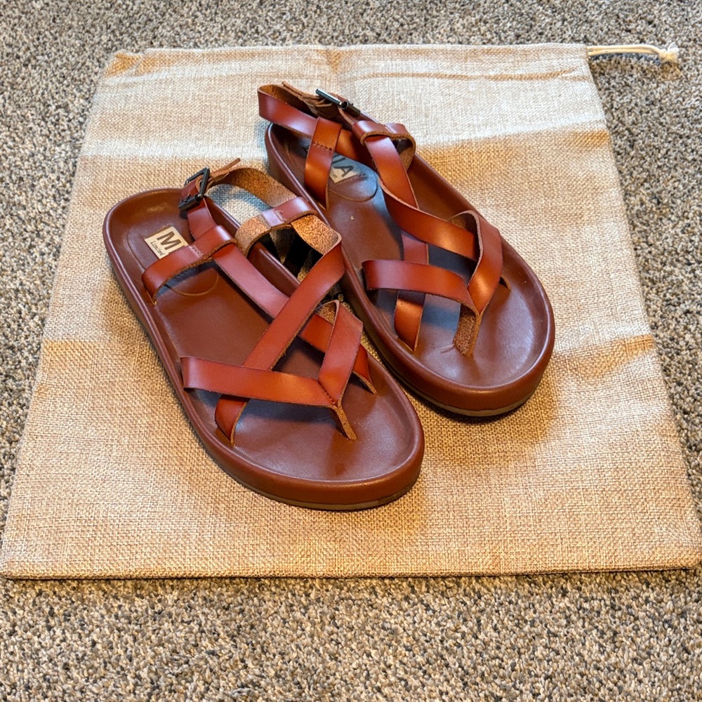 MIA Tan Leather Sandals